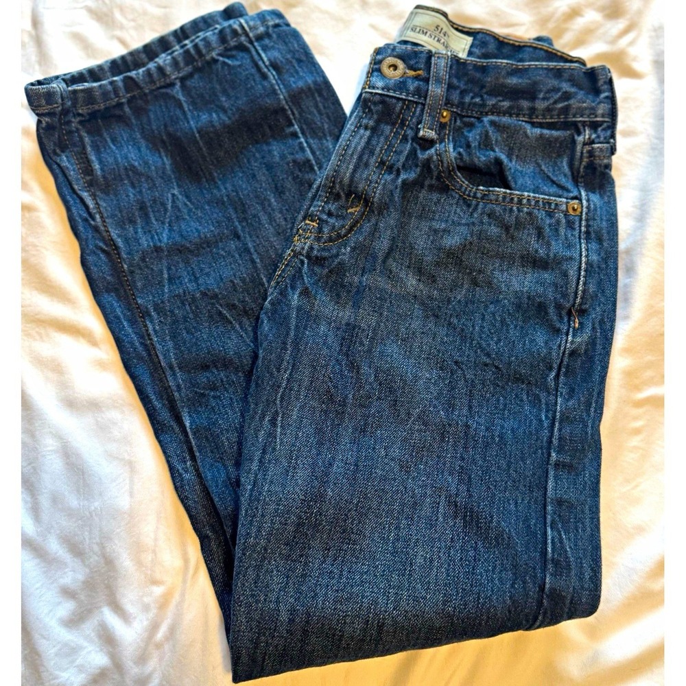 Levi's Boys 514 Slim Straight Size 12 Blue Denim Jeans Cotton Mid Rise 5-Pocket